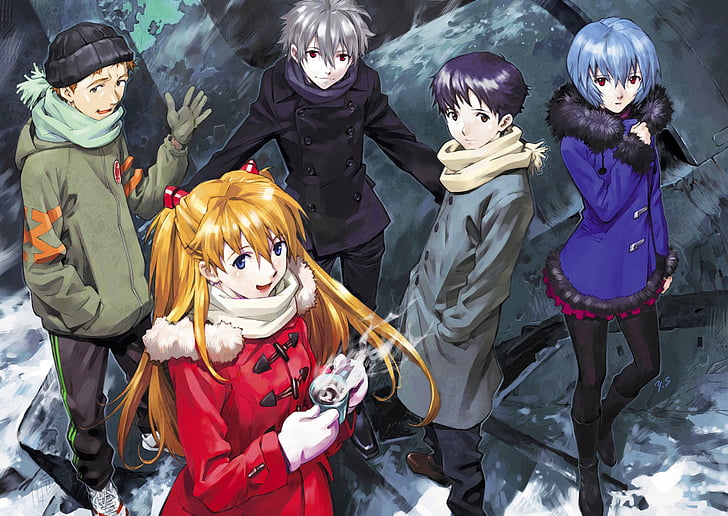 Evangelion, Neon Genesis Evangelion, Asuka Langley Sohryu, Kaworu Nagisa, Rei Ayanami, Shinji Ikari, Toji Suzuhara, HD wallpaper