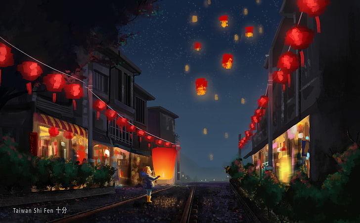 Anime, Original, Dragon, Fantasy, Festival, Lantern, New Year, Onmyouji, HD  wallpaper | Wallpaperbetter