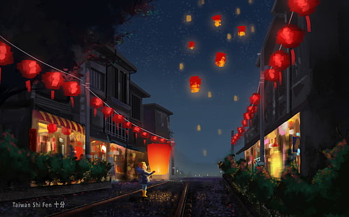 Фестиваль фонарей, китайский Новый год, 4K, HD обои HD wallpaper