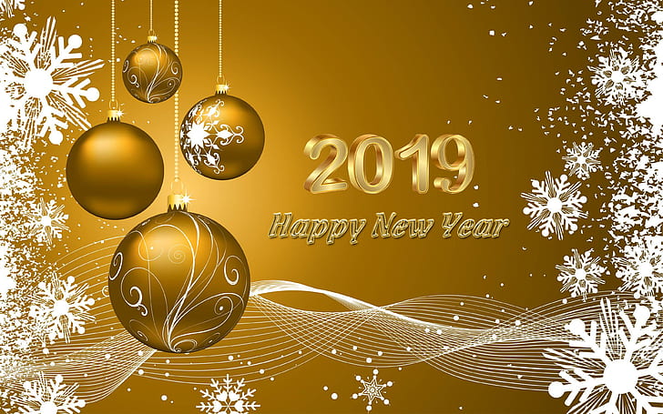 Feliz año nuevo 2019 Deseos Oro Tarjeta de felicitación y citas 4k Ultrahd  Wallpaper 3840 × 2400, Fondo de pantalla HD | Wallpaperbetter