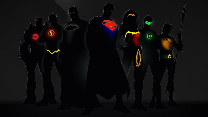 giustizia lega dc fumetti supereroe aquaman lanterna verde meraviglia donna superman batman il flash, Sfondo HD