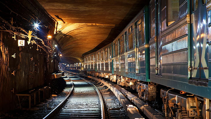 kereta bawah tanah, metro, kereta api, Moskow, Rusia, Wallpaper HD