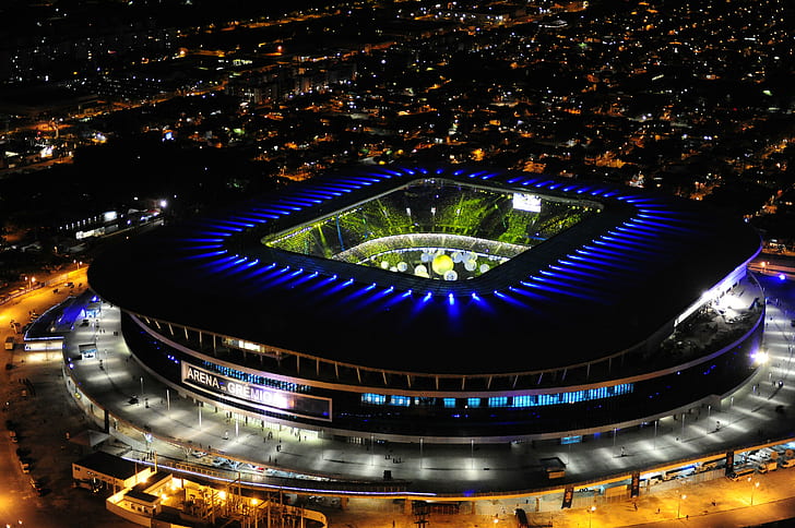 그레미오 포르토 알레그레, 경기장, 경기장, 밤, HD 배경 화면