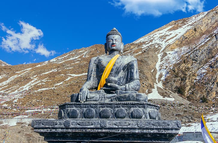 Lord Buddha, Landschaft, Schnee, HD-Hintergrundbild