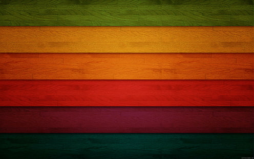 Streifen aus farbigem Holz, braunem, grünem und rotem Holzbrett, Holz, Farbe, vielfältig, HD-Hintergrundbild HD wallpaper