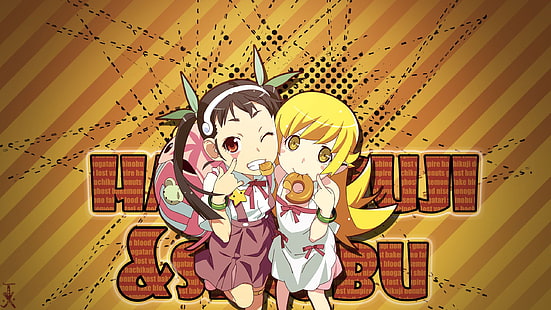 anime, Monogatari Series, Oshino Shinobu, Hachikuji Mayoi, HD wallpaper HD wallpaper