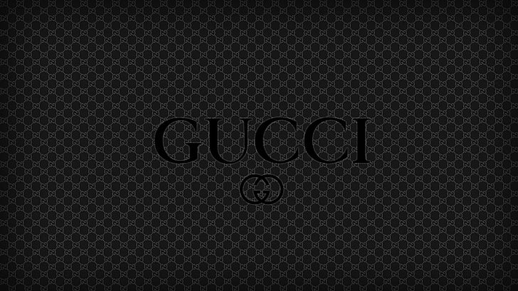 Svart Gucci, logotyp, märke, HD tapet