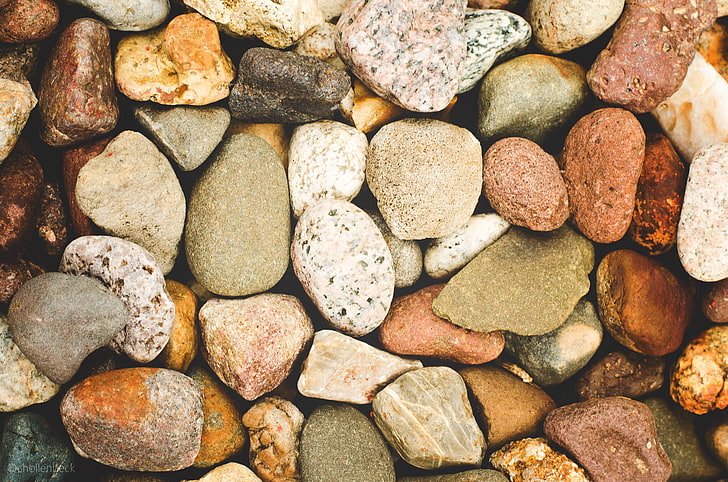 assorted-color rocks, stones, a lot, different, HD wallpaper