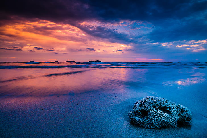 sunset seashore photography, After the Storm, sunset, seashore, photography, Art, Thailand, travel, canon, sony, sigma, Beach, coral, reflection, mirror, colourful, sand, Koh Chang, landscape, character, apple, tripod, water, flickr, explore, Fineart, sea, nature, coastline, summer, sky, blue, rock - Object, scenics, outdoors, dusk, seascape, beauty In Nature, cloud - Sky, HD wallpaper
