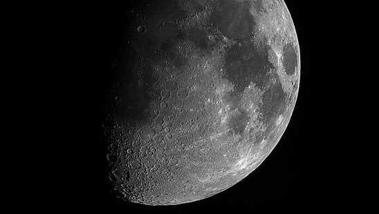 серая луна, поверхность, луна, спутник, HD обои HD wallpaper
