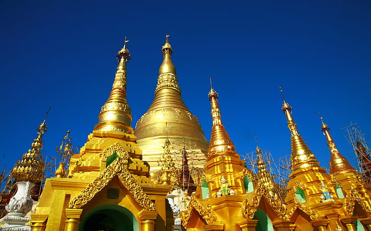 Пагода Шведагон Янгон Мианмар 03704, HD тапет