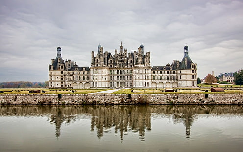 قلعة ، شاتو شامبورد ، فرنسا ، عصر النهضة ، قصر ، مبنى قديم، خلفية HD HD wallpaper