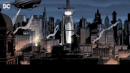 DC Comics, Gotham City, metropoli, Justice League, Sfondo HD HD wallpaper