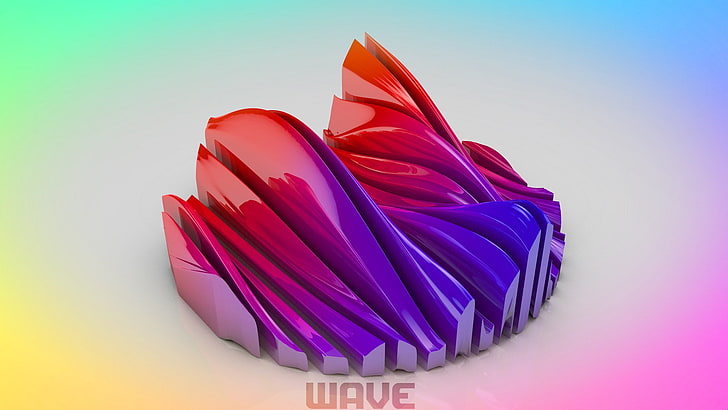 أشكال موجة ، موجات ، ملونة ، متدرجة ، ناعمة ، مجردة، خلفية HD