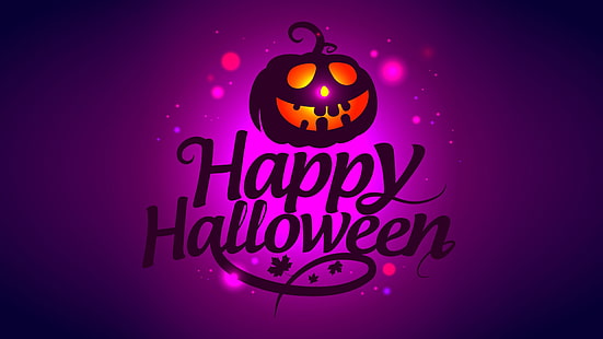 Halloween, joyeux Halloween, citrouille, violet, Fond d'écran HD HD wallpaper