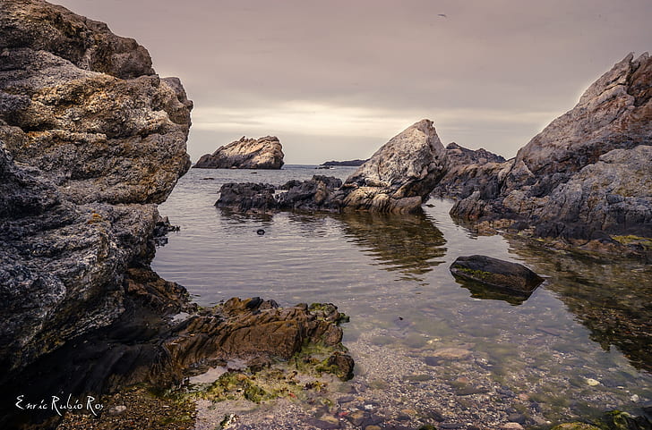 rock formation on the sea photography, rock formation, sea, photography, COSTA BRAVA, CAP DE CREUS, TUDELA, nature, mountain, landscape, outdoors, rock - Object, sunset, scenics, summer, water, HD wallpaper