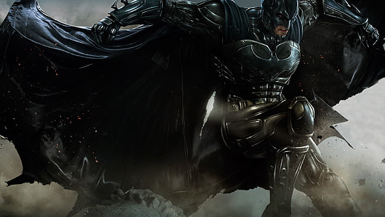 Бэтмен Аркхэм Рыцарь, иллюстрация, Бэтмен Темный рыцарь, Бэтмен, Несправедливость Божья среди нас, видеоигры, HD обои HD wallpaper