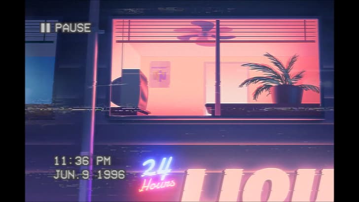vaporwave, nostalgia, 1996 (Year), LoFi, Future Funk, Nintendo 64, plants, VHS, HD wallpaper