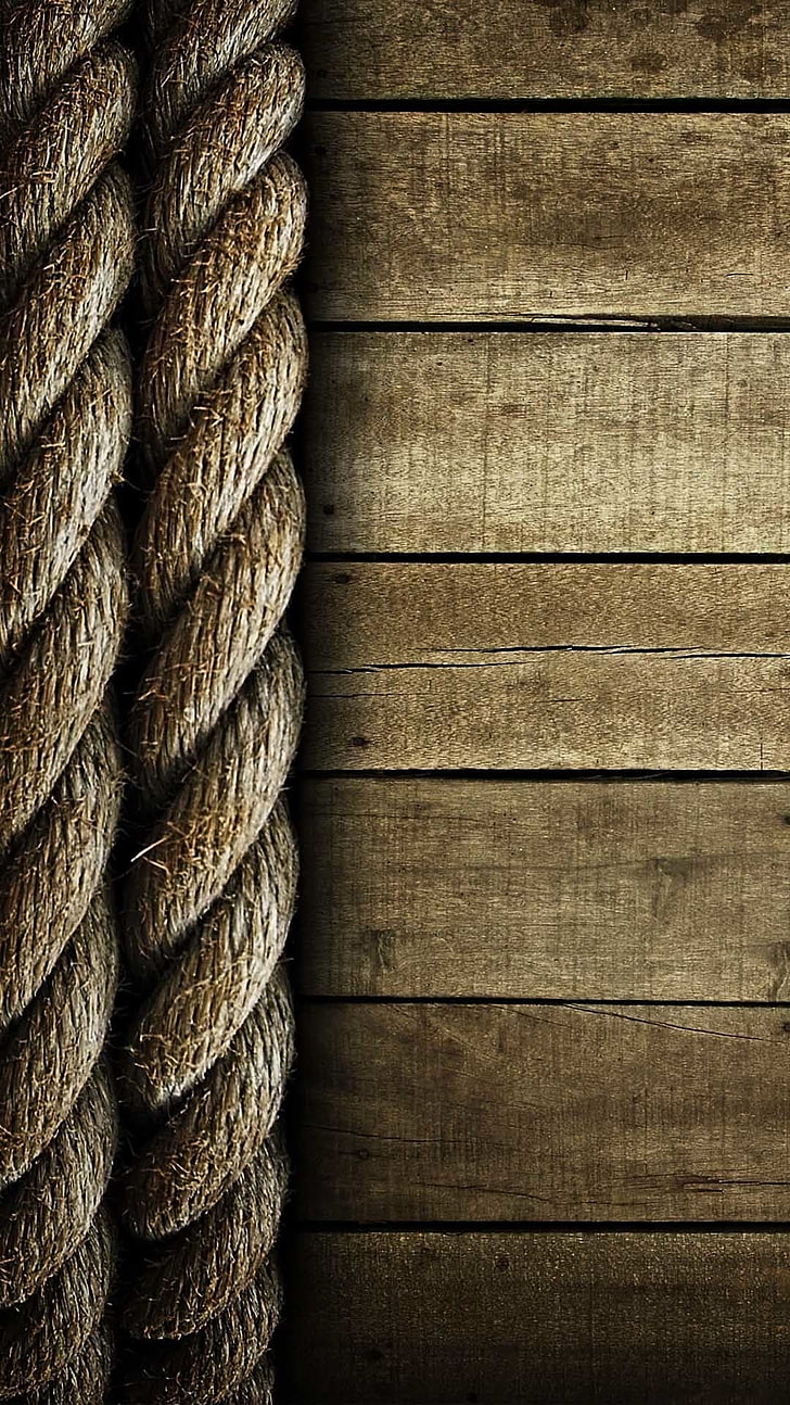 brown rope, portrait display, minimalism, ropes, wood, wooden surface, planks, HD wallpaper
