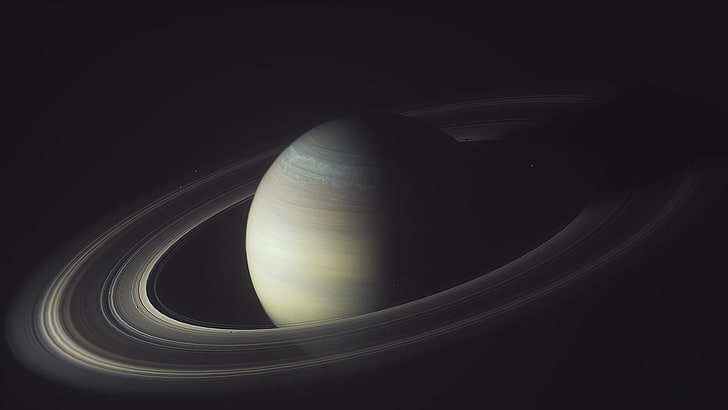 planeta Saturno ilustración, espacio, Saturno, asteroide, universo, planeta, oscuro, Mitch Myers, Fondo de pantalla HD