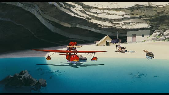 #红猪, Porco Rosso, Studio Ghibli, скриншот, HD обои HD wallpaper