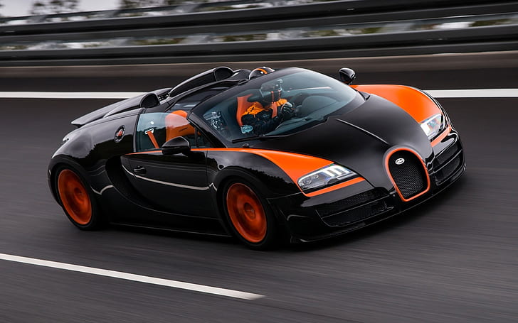 Bugatti Veyron 16.4 Grand Sport supercar at race, Bugatti, Veyron, Sport, Supercar, Race, HD wallpaper