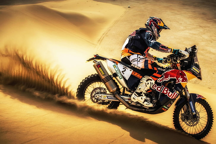 Sand, Sport, Wüste, Geschwindigkeit, Motorrad, Rennfahrer, Moto, KTM, Fahrrad, Rallye, Dakar, Motorrad, HD-Hintergrundbild