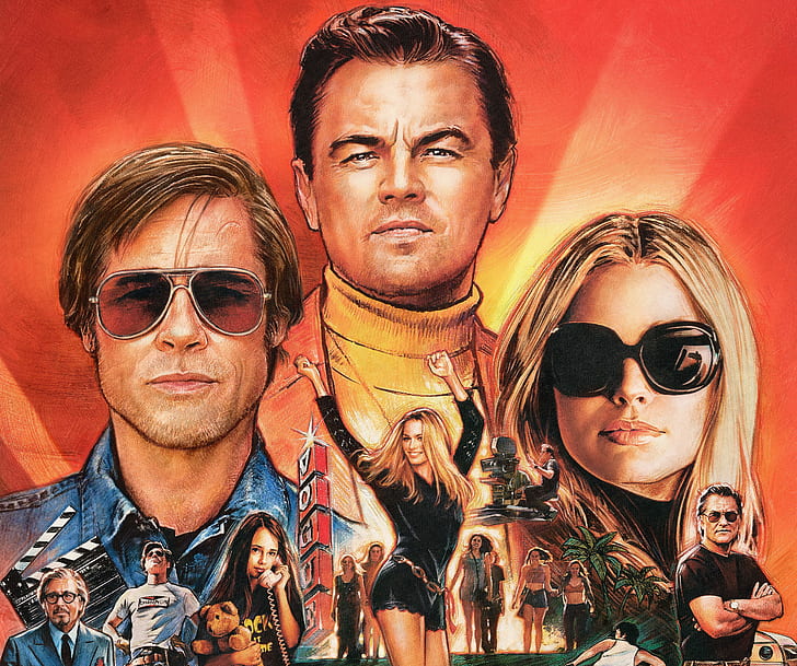 Movie, Once Upon A Time In Hollywood, Brad Pitt, Cliff Booth, Leonardo Dicaprio, Margot Robbie, Rick Dalton, Sharon Tate, HD wallpaper