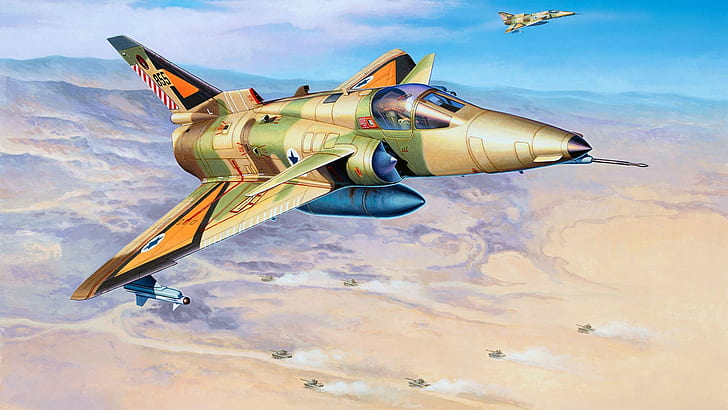 Força aérea israelense, Kfir C.2, Israel Aerospace Industries, baseado no Dassault Mirage III, S, caça multifuncional para qualquer clima, HD papel de parede