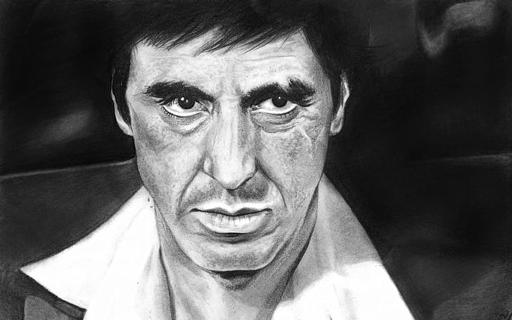Al Pacino Scarface Fan Art, HD тапет