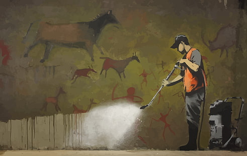 sztuka uliczna, Banksy, graffiti, Tapety HD HD wallpaper