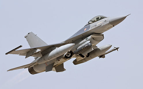 General Dynamics F-16 Fighting Falcon, военный самолет, самолет, HD обои HD wallpaper