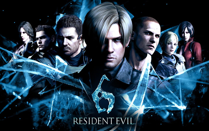 Плакат Resident Evil 6, Resident Evil 6, Resident Evil 6, Леон Скотт Кеннеди, Хелена Харпер, Крис Редфилд, Шерри Биркин, Ада Вонг, Джейк Мюллер, Пирс Ниванс, Биологическая опасность 6, HD обои