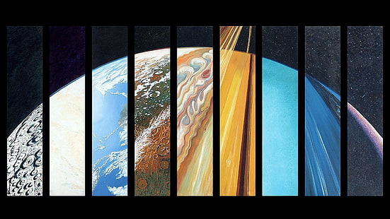 earth illustration, space, planet, Earth, Jupiter, Saturn, Solar System, Mercury, Venus, Mars, Uranus, Neptune, Pluto, HD wallpaper HD wallpaper