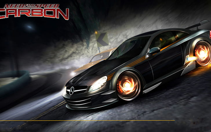 NFS Carbon Mercedes รถยนต์ความเร็วการแข่งขันหรูหราติดตาม, วอลล์เปเปอร์ HD