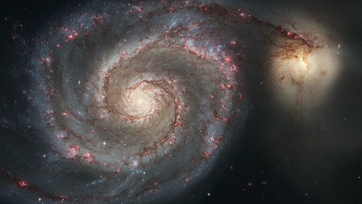 espacio, galaxia, Whirlpool Galaxy, Fondo de pantalla HD
