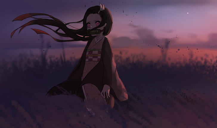 Anime, Demon Slayer: Kimetsu no Yaiba, Nezuko Kamado, Fondo de pantalla HD