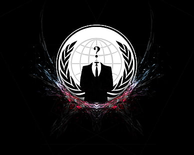 Анонимен, хакери, костюми, вратовръзка, тъмно, HD тапет HD wallpaper