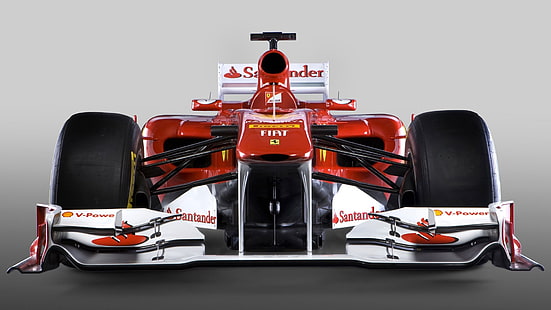白と赤のフェラーリシェルV-Powerレーシングカー、フェラーリF1、フォーミュラ1、フェラーリ、車両、車、レースカー、 HDデスクトップの壁紙 HD wallpaper