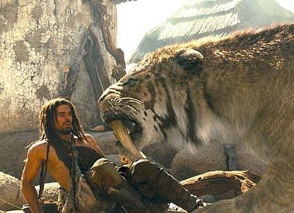Film, 10 000 ans av. J.-C., tigre à dents de sabre, Fond d'écran HD HD wallpaper