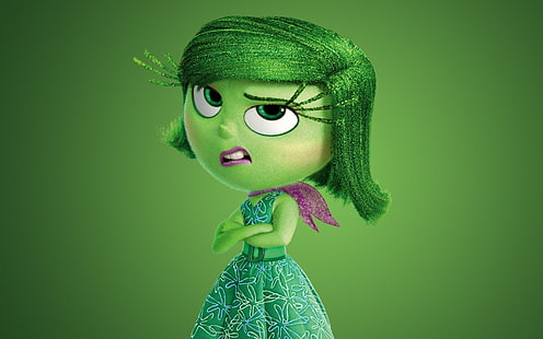 Inside Out Disgust wallpaper, inside out, 2015, disgust, green, HD wallpaper HD wallpaper