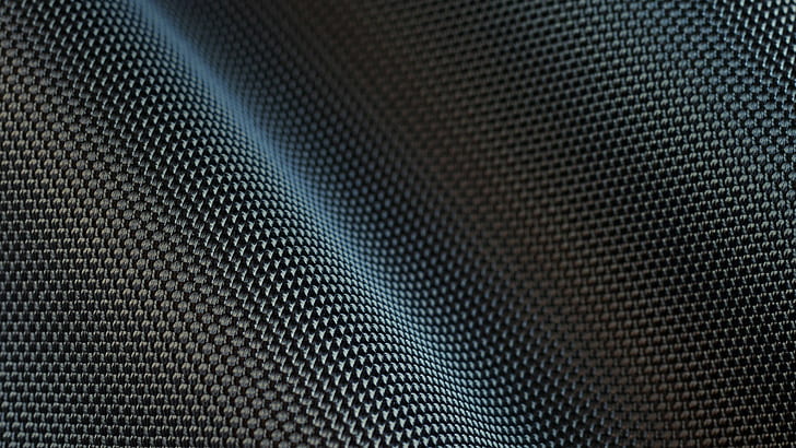 arte digital minimalismo padrão textura 3d fibra de carbono linhas onduladas profundidade de campo, HD papel de parede