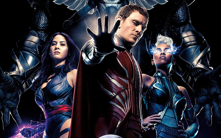 X-Men'ten Magneto duvar kağıdı, x-men: kıyamet, X-Men, Fırtına (karakter), Olivia Munn, Psylocke, Magneto, Michael Fassbender, HD masaüstü duvar kağıdı