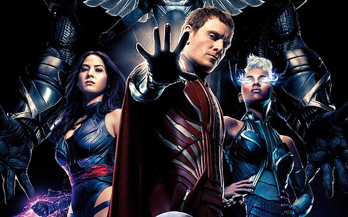 X-Men'ten Magneto duvar kağıdı, x-men: kıyamet, X-Men, Fırtına (karakter), Olivia Munn, Psylocke, Magneto, Michael Fassbender, HD masaüstü duvar kağıdı HD wallpaper