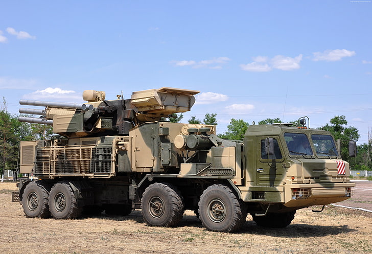 artyleria, chart, rosyjskie siły zbrojne, SA-22, Pantsir-S1, system SAM, Rosja, Tapety HD
