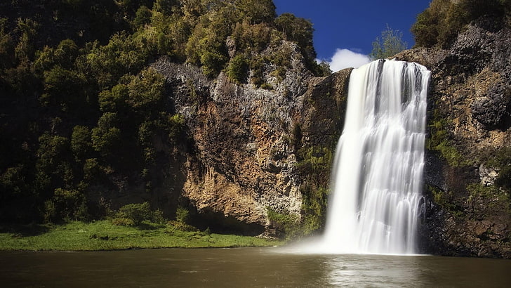 waterfall, new zealand, auckland, hunua falls, HD wallpaper