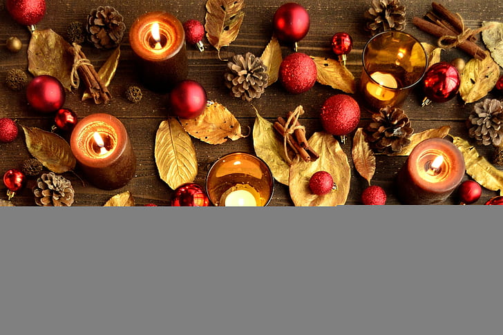 Leaves, Gold, Christmas, New Year, leaves, gold, christmas, new year, HD wallpaper