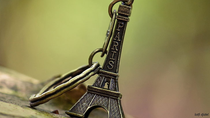 strumento in metallo nero e grigio, Parigi, Francia, replica della torre eiffel, Sfondo HD