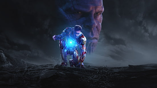 Homem de Ferro, Universo Cinematográfico Marvel, Thanos, Homem de Ferro 3, Guerra Infinita dos Vingadores, personagens do filme, Vingadores: Guerra Infinita, Os Vingadores, HD papel de parede HD wallpaper