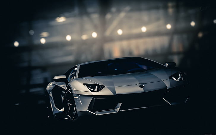 Lamborghini Avendator grey, gray sport car poster, lamborghini, avendator, car, transport, HD wallpaper
